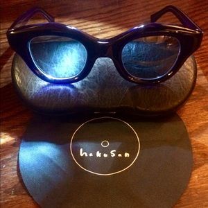 Hakusan Hook Acetate sunglasses: Blue w/Teal Lens